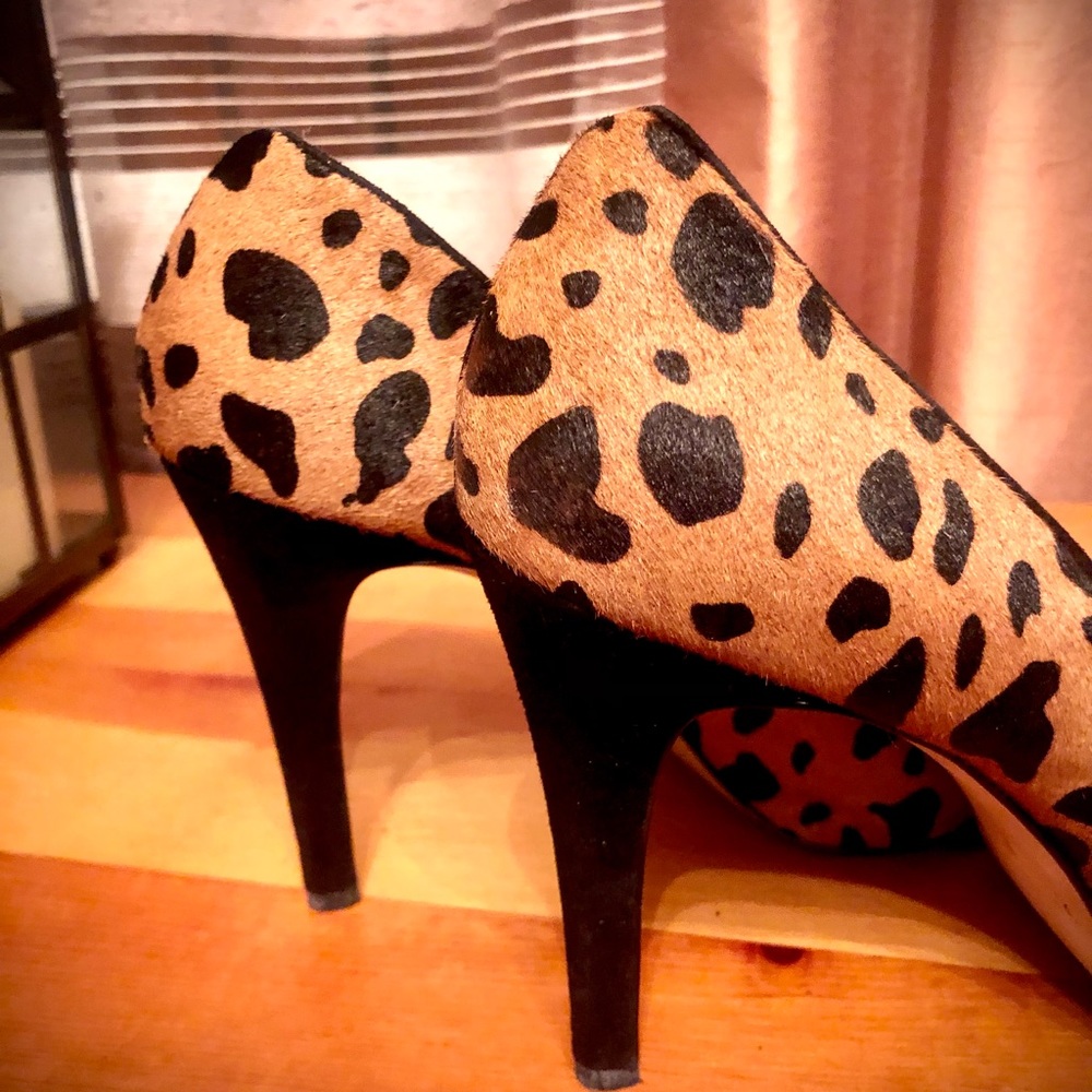 Guess by Marciano faux leather leopard pattern open toes Heels size 9 M - Picture 9 of 14
